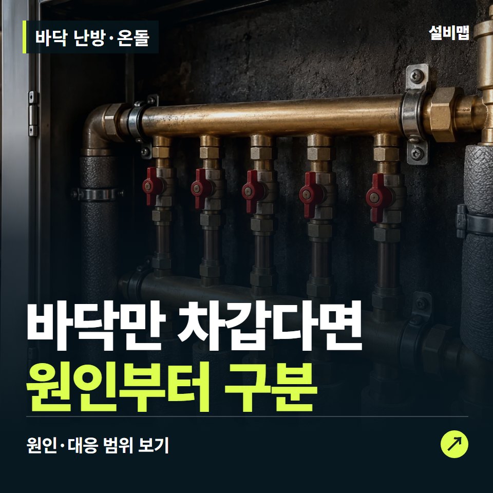 바닥 난방·온돌, 바닥이 안 따뜻할 때, 난방 방식부터 — 증상과 비용 안내 이미지