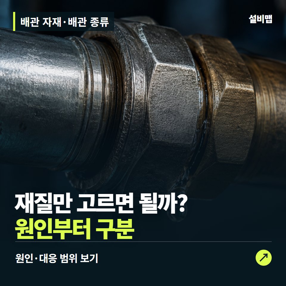배관 자재·배관 종류, PVC·스텐·엑셀, 이름보다 중요한 용도 — 증상과 비용 안내 이미지
