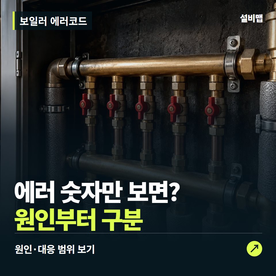 보일러 에러코드, 같은 숫자라도 모델부터 봐야 하는 이유 — 증상과 비용 안내 이미지