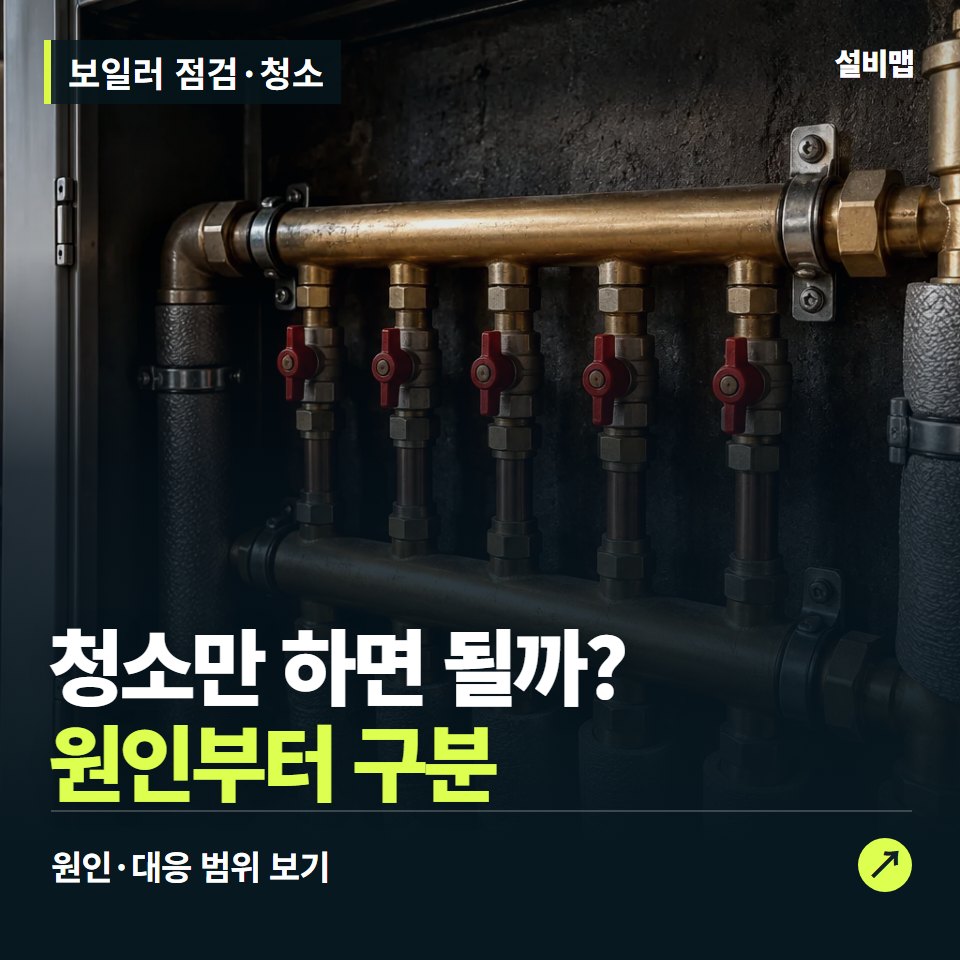 보일러 점검·청소, 청소만 할까 부품도 볼까? 점검 범위 — 증상과 비용 안내 이미지
