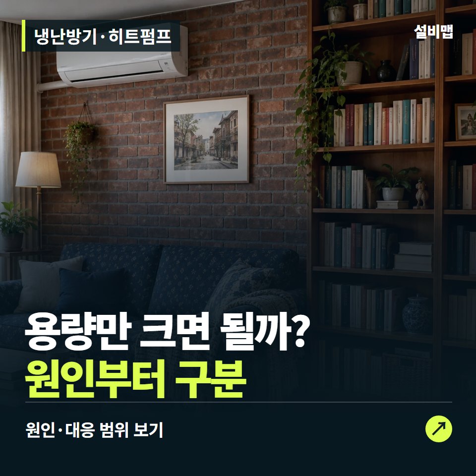 냉난방기·히트펌프, 공간에 맞는 용량과 운영비, 함께 비교 — 증상과 비용 안내 이미지