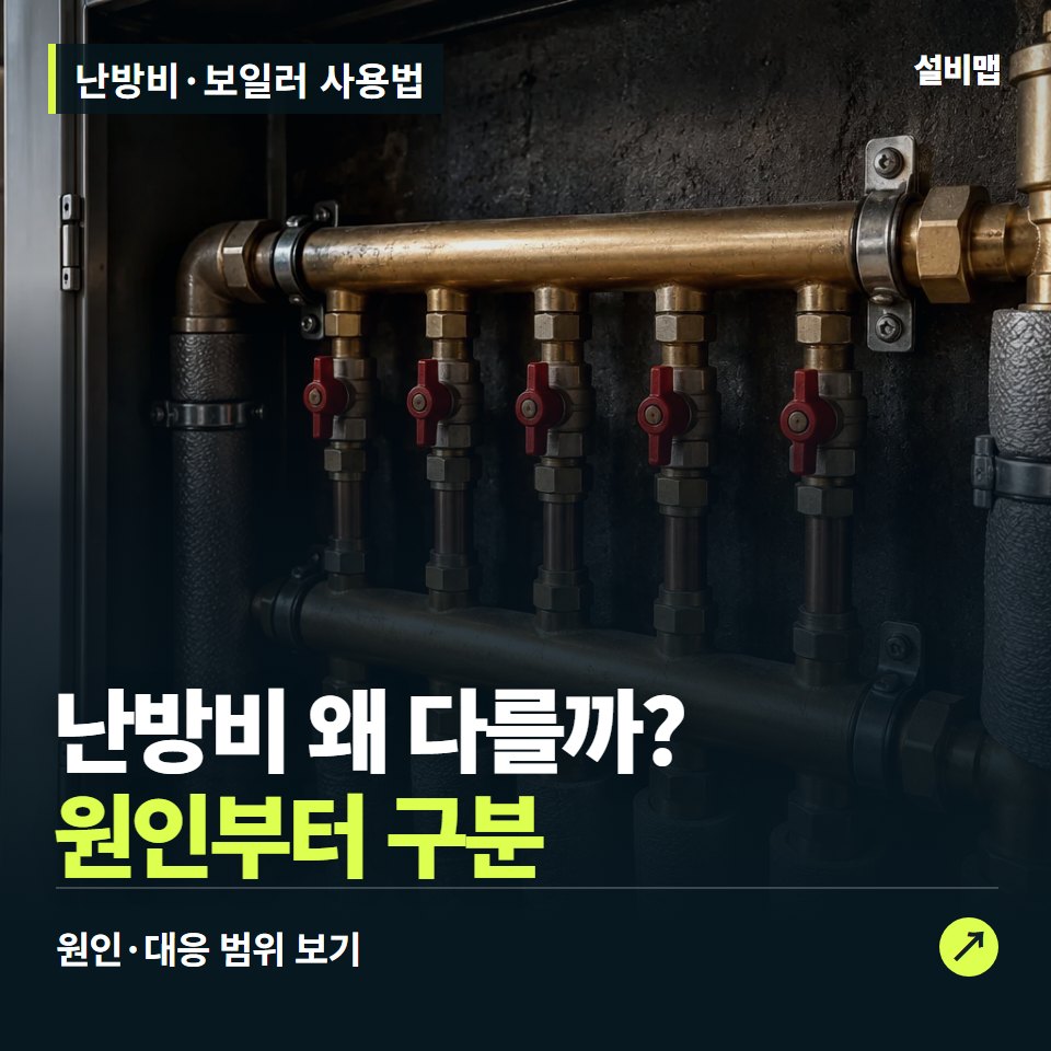 난방비·보일러 사용법, 같은 온도인데 난방비는 왜 다를까? — 증상과 비용 안내 이미지