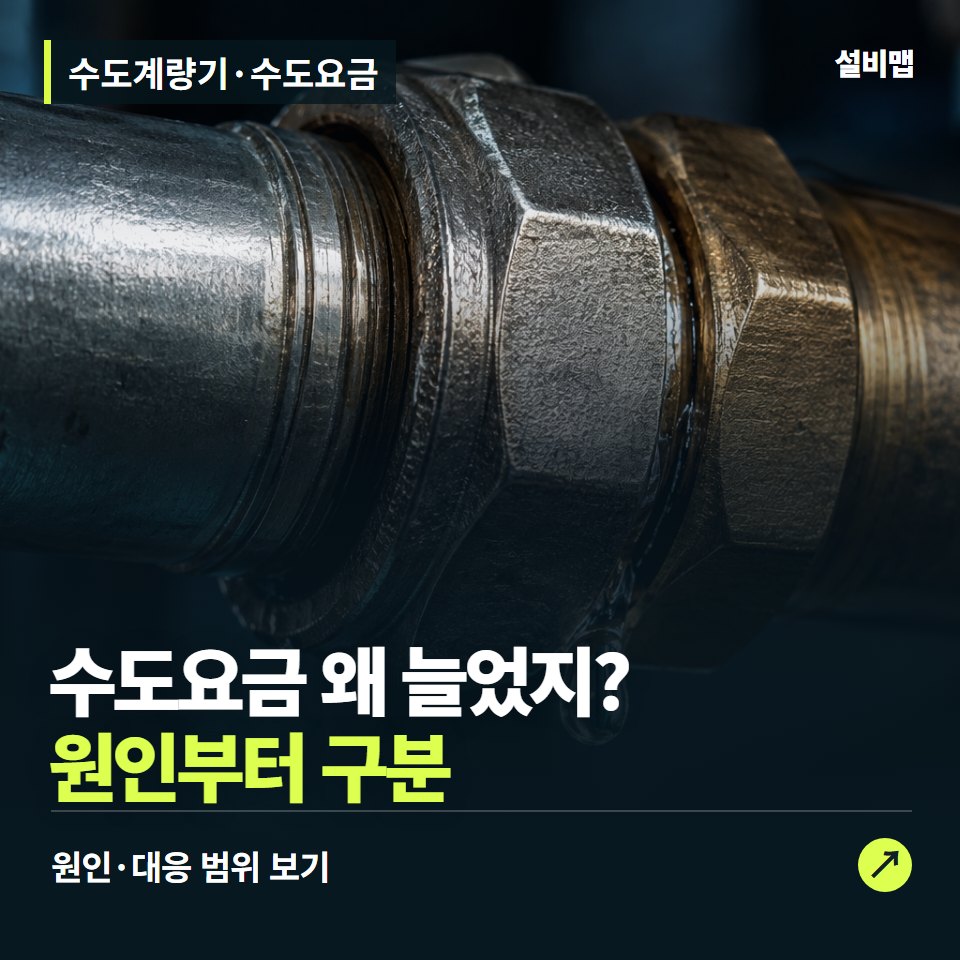 수도계량기·수도요금, 수도요금이 달라졌다면 계량기부터 — 증상과 비용 안내 이미지
