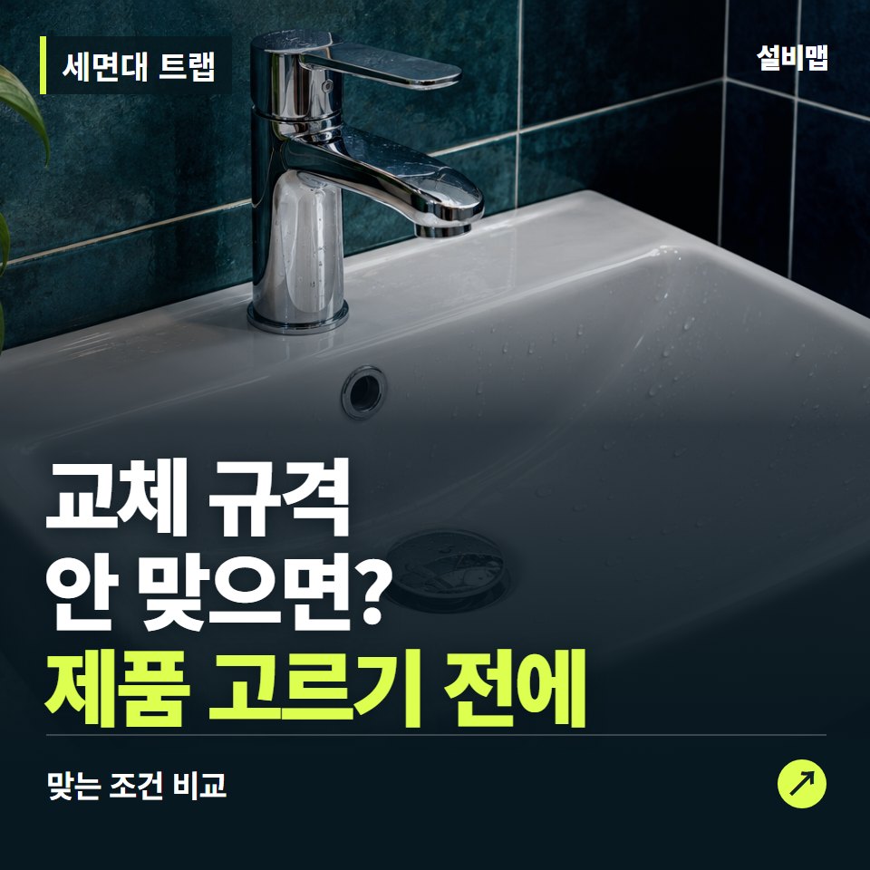 세면대 트랩, 벽 또는 바닥 배수부터 맞춰야 할 교체 조건 — 증상과 비용 안내 이미지