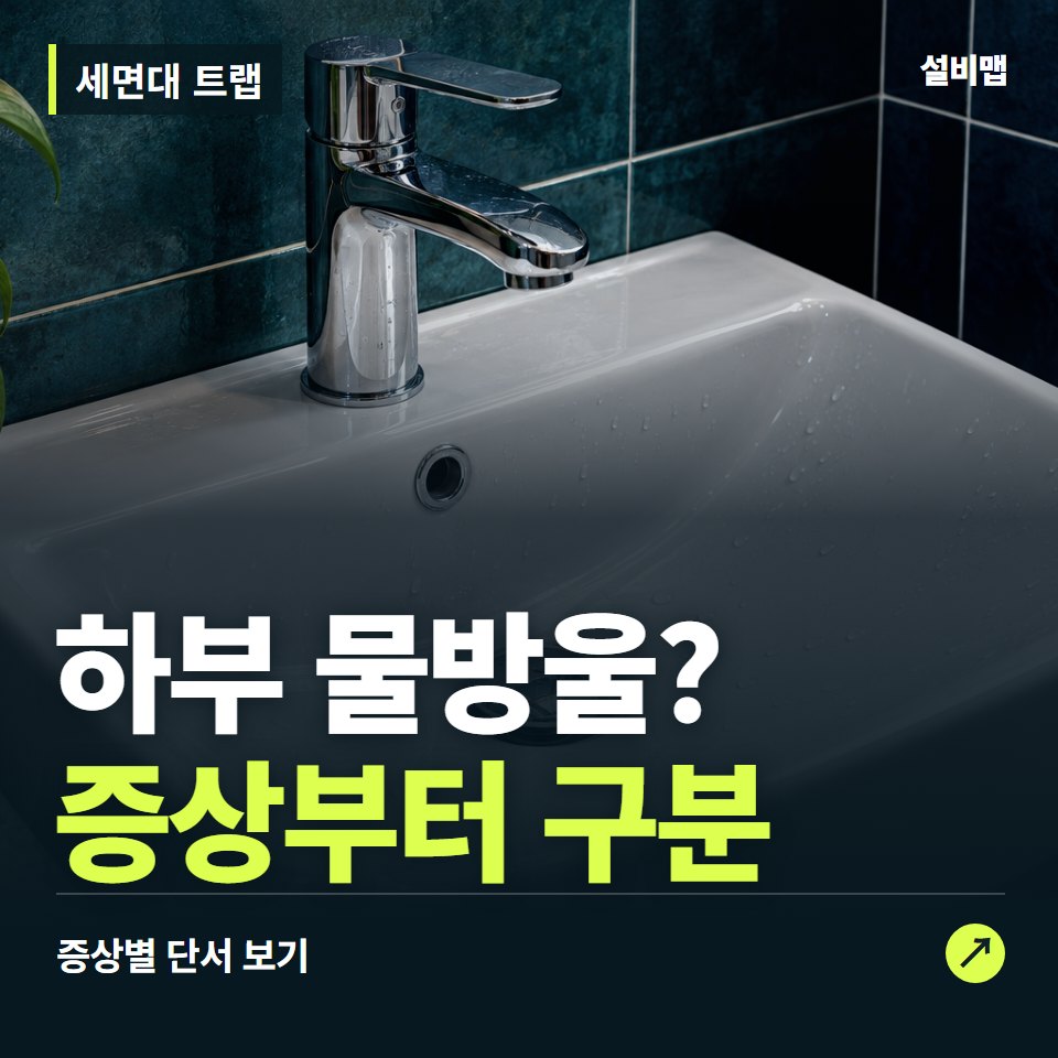 세면대 트랩, 하부 물방울? 원인부터 단정하기 전에 — 증상과 비용 안내 이미지