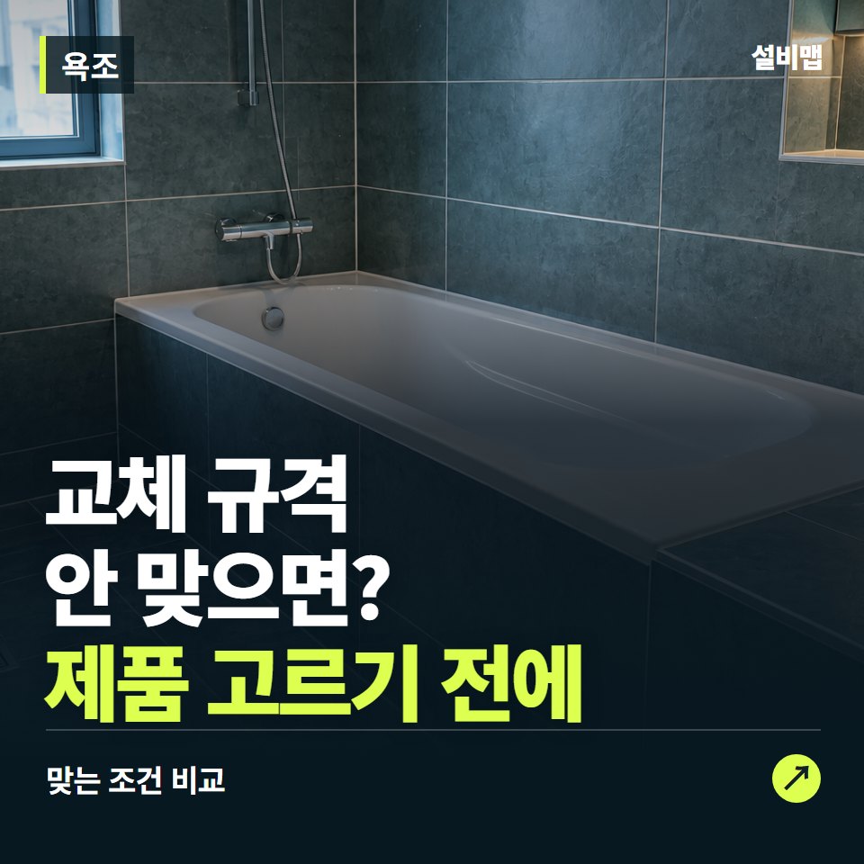 욕조, 욕조 외형 치수부터 맞춰야 할 교체 조건 — 증상과 비용 안내 이미지