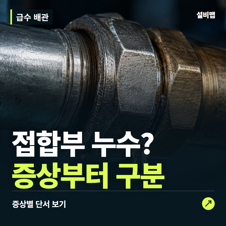 급수 배관, 접합부 누수? 원인부터 단정하기 전에 — 증상과 비용 안내 이미지