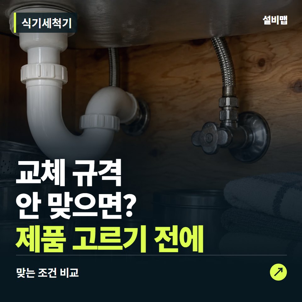 식기세척기, 설치 공간부터 맞춰야 할 교체 조건 — 증상과 비용 안내 이미지