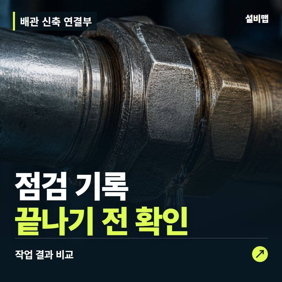 배관 신축 연결부, 작업 후 점검 기록까지 확인했나요? — 증상과 비용 안내 이미지