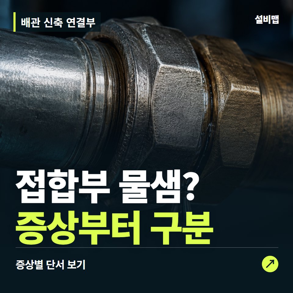 배관 신축 연결부, 접합부 물샘? 원인부터 단정하기 전에 — 증상과 비용 안내 이미지