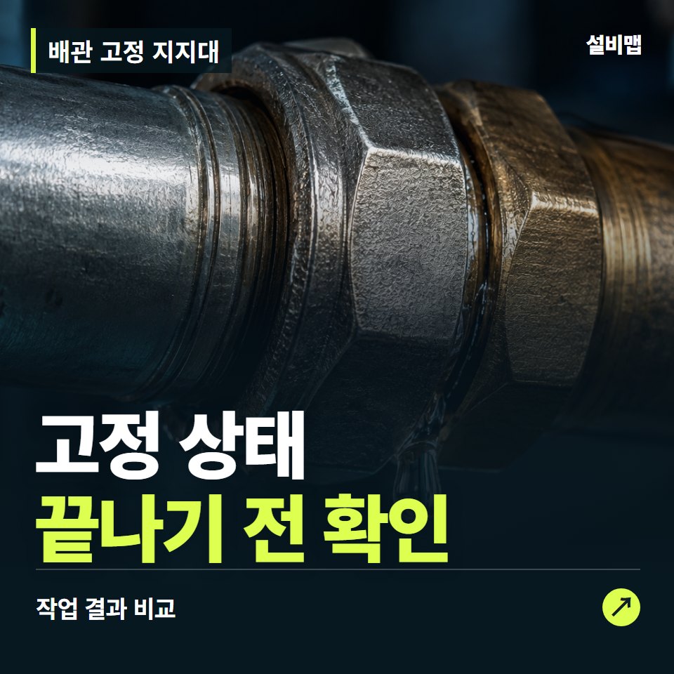 배관 고정 지지대, 작업 후 고정 상태까지 확인했나요? — 증상과 비용 안내 이미지