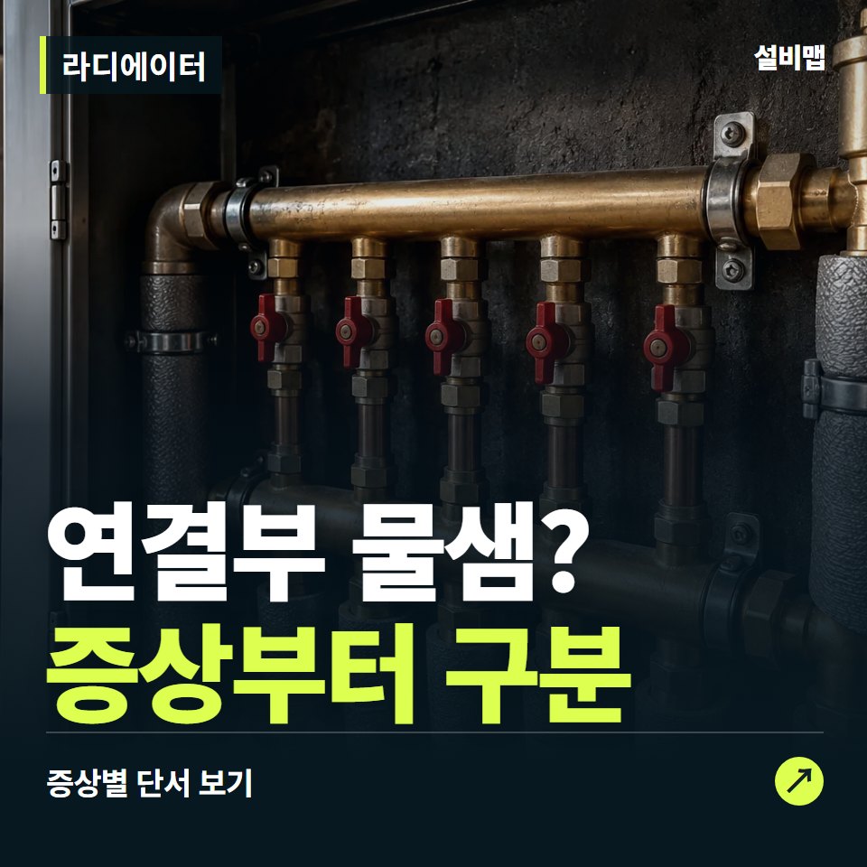라디에이터, 연결부 물샘? 원인부터 단정하기 전에 — 증상과 비용 안내 이미지