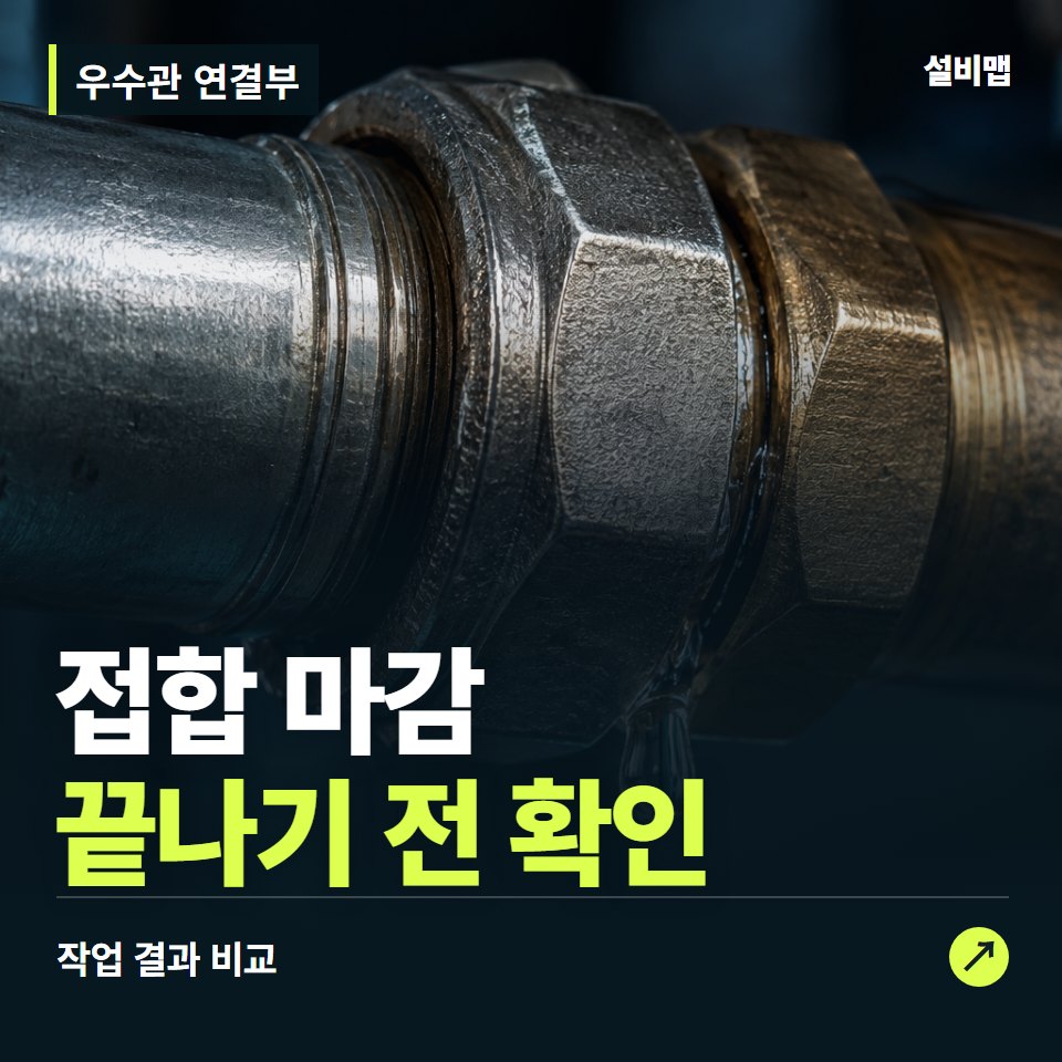 우수관 연결부, 작업 후 접합 마감까지 확인했나요? — 증상과 비용 안내 이미지