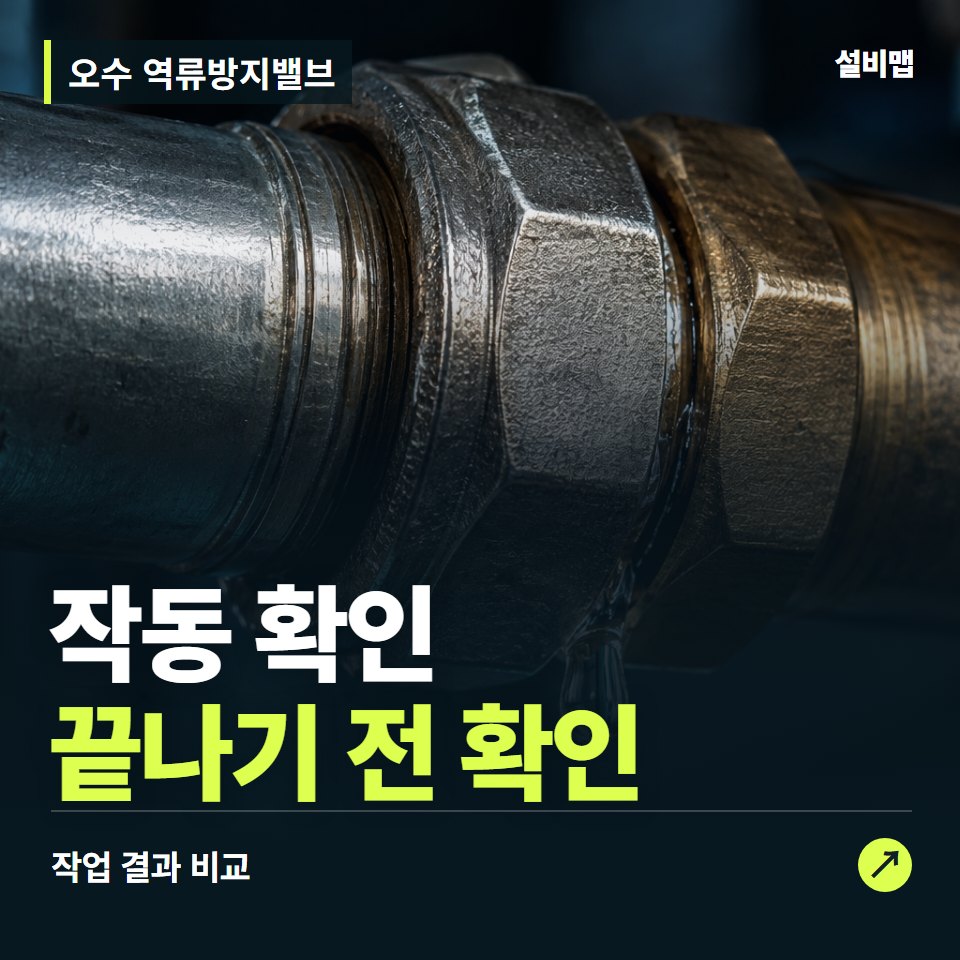오수 역류방지밸브, 작업 후 작동 확인까지 확인했나요? — 증상과 비용 안내 이미지