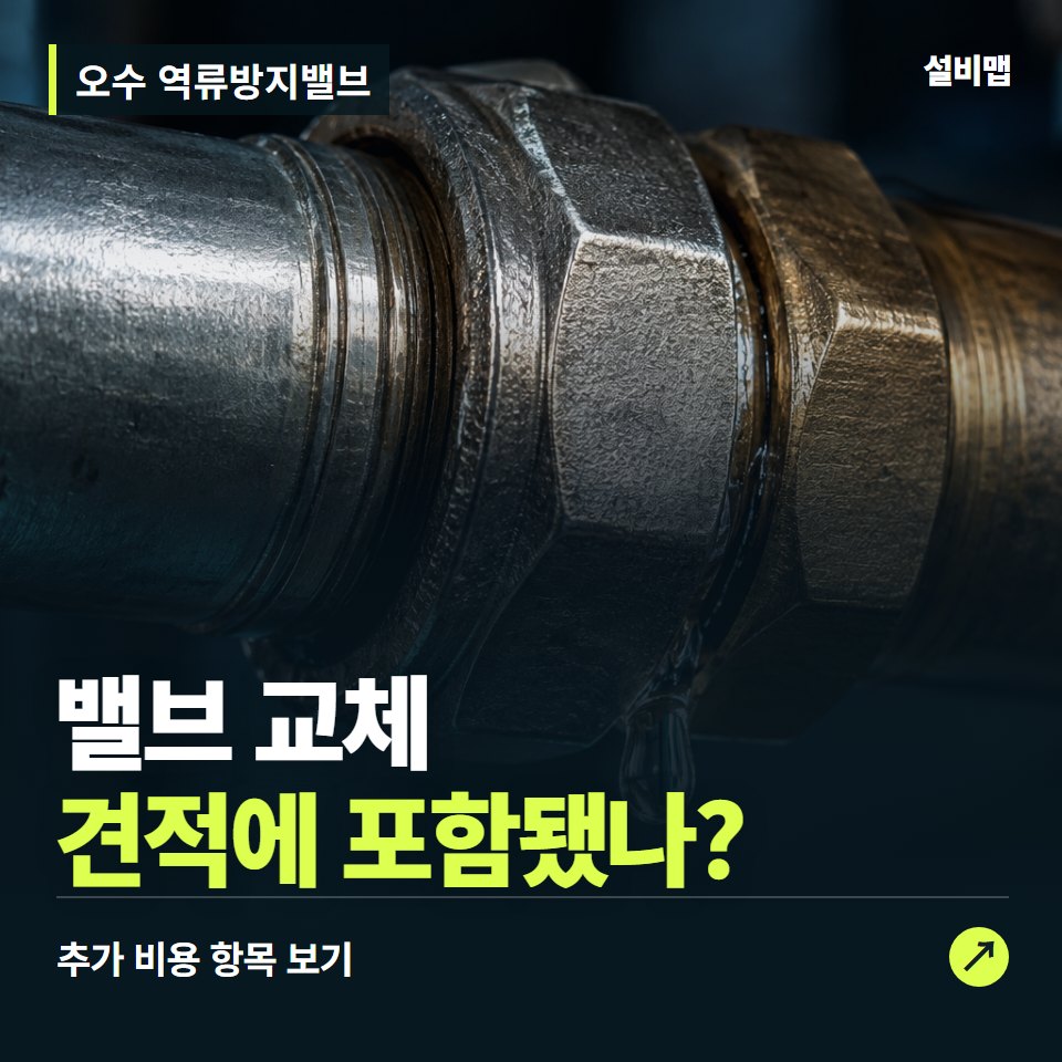 오수 역류방지밸브 비용, 밸브 교체만 들어간 견적인가요? — 증상과 비용 안내 이미지
