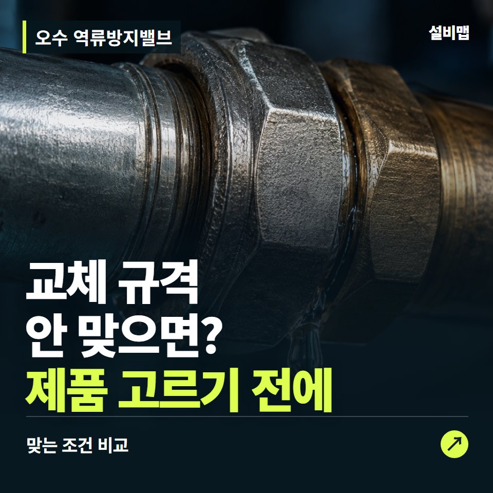 오수 역류방지밸브, 오수 배관 구간부터 맞춰야 할 교체 조건 — 증상과 비용 안내 이미지