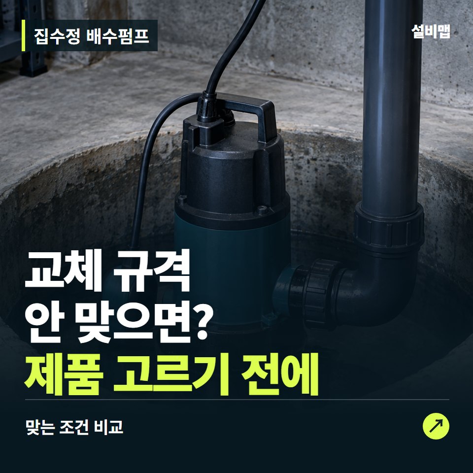 집수정 배수펌프, 집수정 위치부터 맞춰야 할 교체 조건 — 증상과 비용 안내 이미지