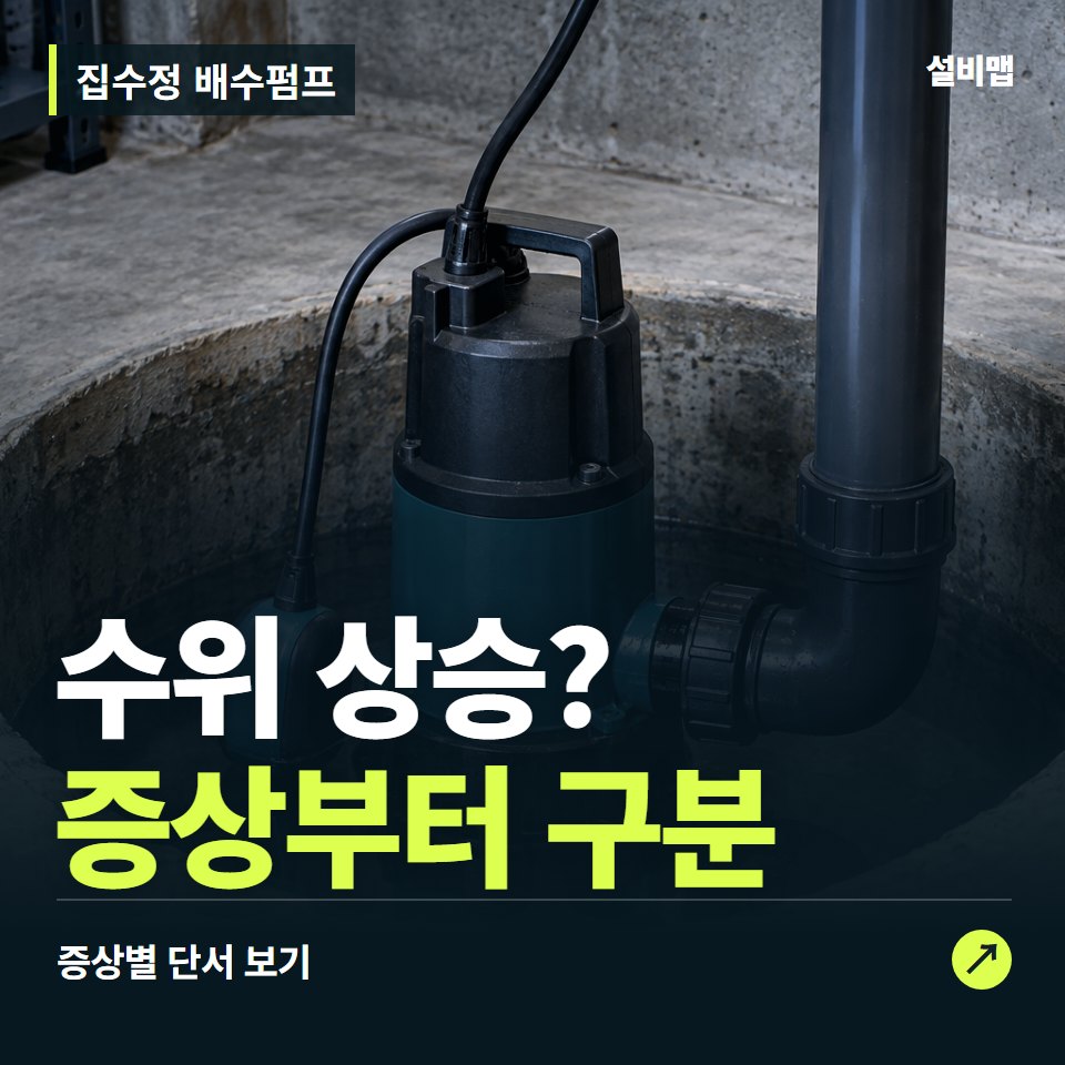 집수정 배수펌프, 수위 상승? 원인부터 단정하기 전에 — 증상과 비용 안내 이미지