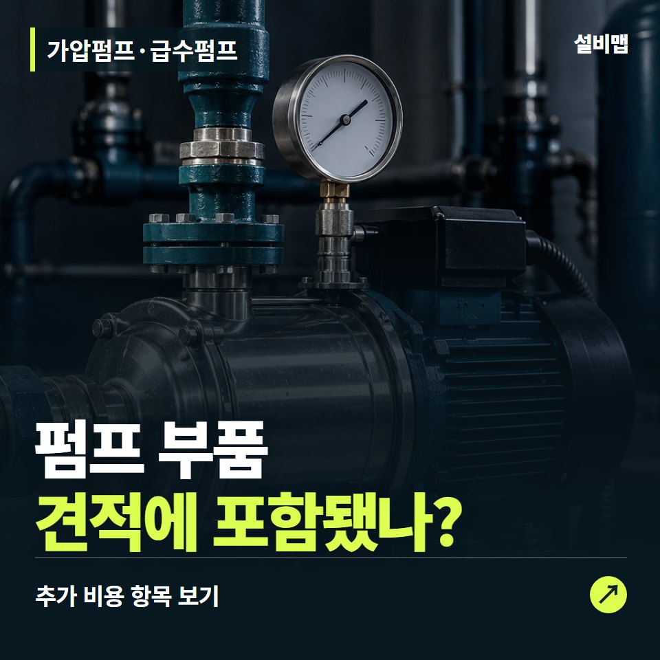 가압펌프·급수펌프 비용, 펌프 부품만 들어간 견적인가요? — 증상과 비용 안내 이미지