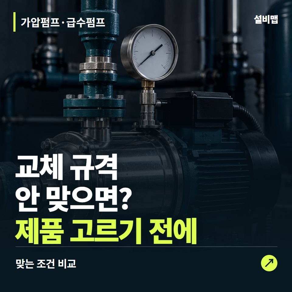 가압펌프·급수펌프, 펌프 모델부터 맞춰야 할 교체 조건 — 증상과 비용 안내 이미지