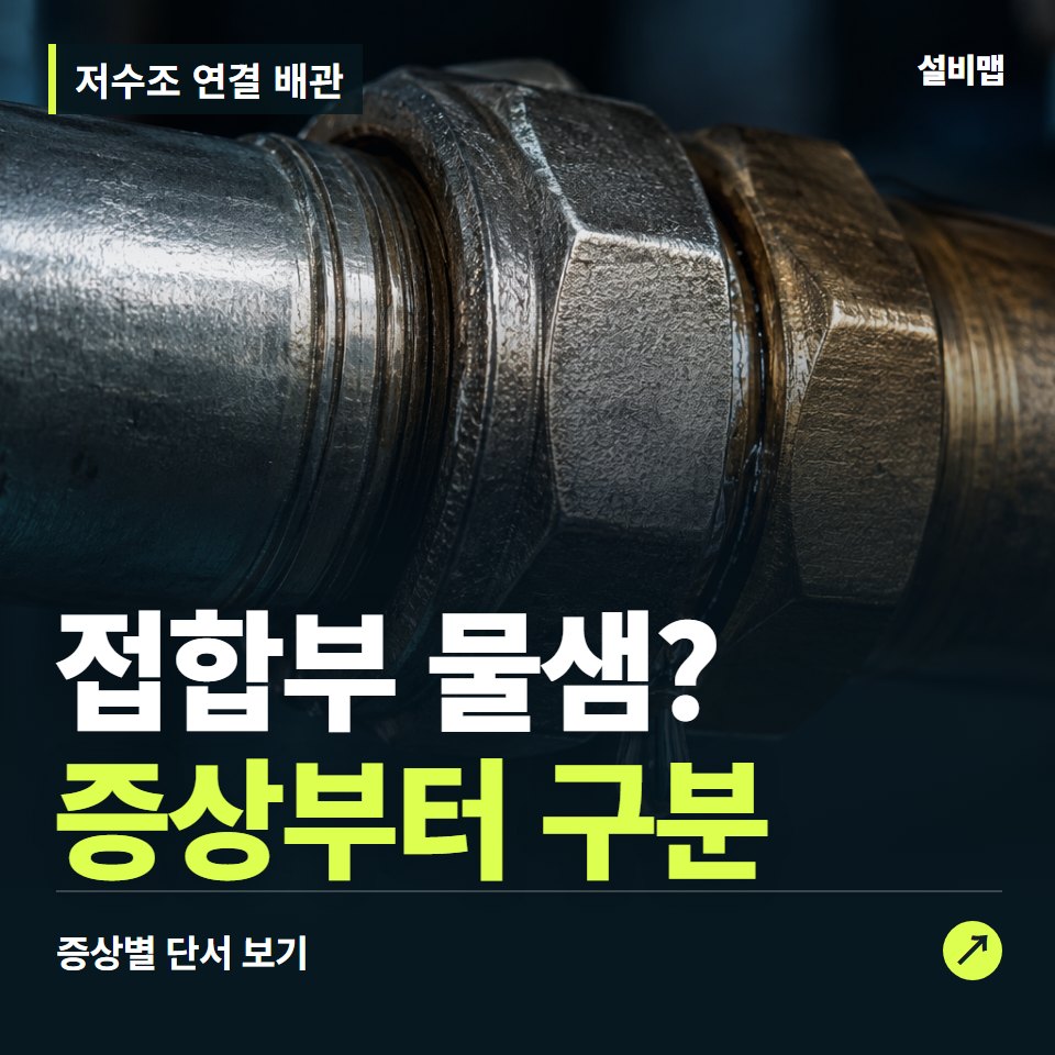 저수조 연결 배관, 접합부 물샘? 원인부터 단정하기 전에 — 증상과 비용 안내 이미지